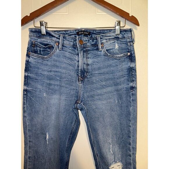 Anthropologie Dear John Valley Blue Mid-Rise Skinny Distressed Jeans  Size 29 - Picture 3 of 10